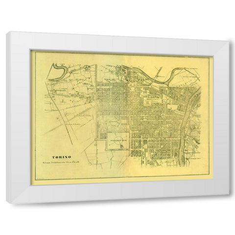 Torino Italy - Muggiani 1865  White Modern Wood Framed Art Print by Muggiani