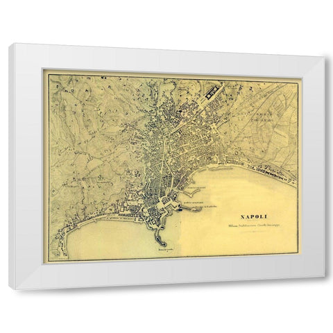 Napoli Italy - Muggiani 1865  White Modern Wood Framed Art Print by Muggiani