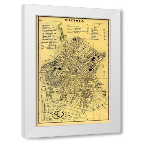 Mantova Italy - Muggiani 1865  White Modern Wood Framed Art Print by Muggiani