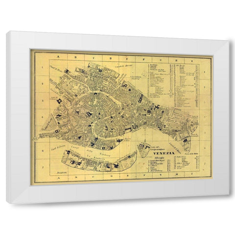 Venezia Italy - Castro 1870  White Modern Wood Framed Art Print by Castro
