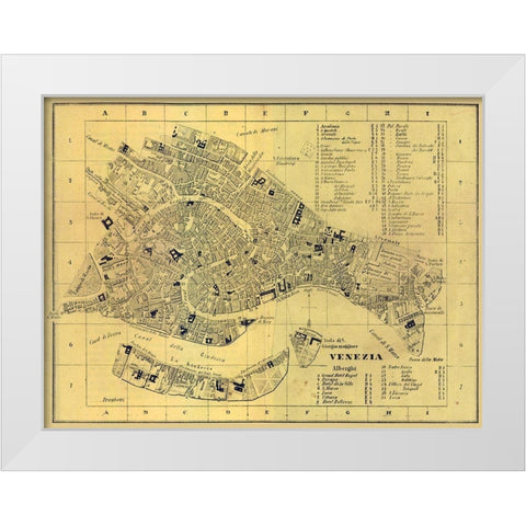 Venezia Italy - Castro 1870  White Modern Wood Framed Art Print by Castro