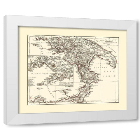 Southern Italy - Perthes 1870  White Modern Wood Framed Art Print by Perthes