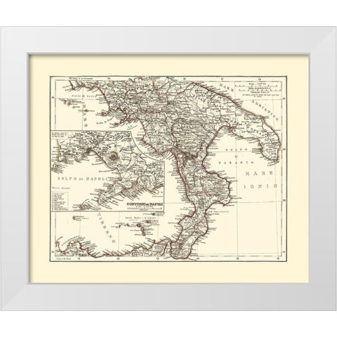 Southern Italy - Perthes 1870  White Modern Wood Framed Art Print by Perthes