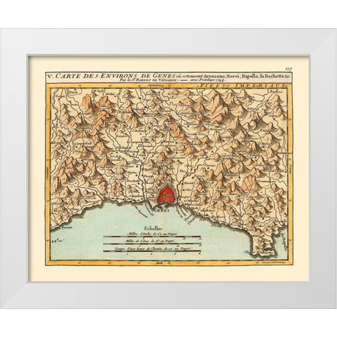Genoa Environs Italy - Robert 1748  White Modern Wood Framed Art Print by Robert