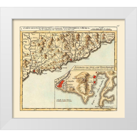 Imperia Genoa Province France - Robert 1748  White Modern Wood Framed Art Print by Robert