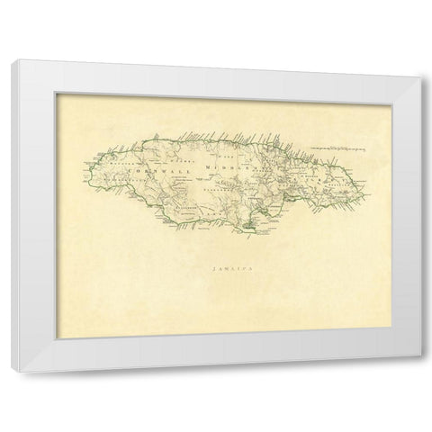 Caribbean Jamaica - Jefferys 1760 White Modern Wood Framed Art Print by Jefferys