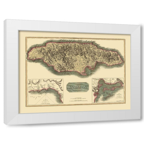 Caribbean Jamaica - Thomson 1821 White Modern Wood Framed Art Print by Thomson