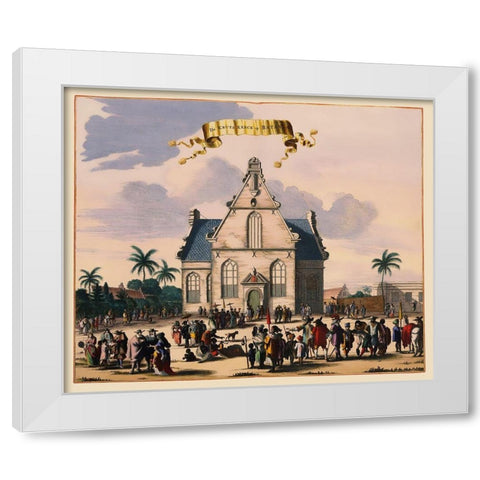 Jakarta Indonesia Picture Asia - Nieuhoff 1682 White Modern Wood Framed Art Print by Nieuhoff