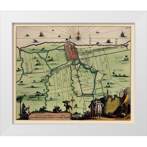 Jakarta Indonesia Landowner Picture Asia White Modern Wood Framed Art Print by Nieuhoff