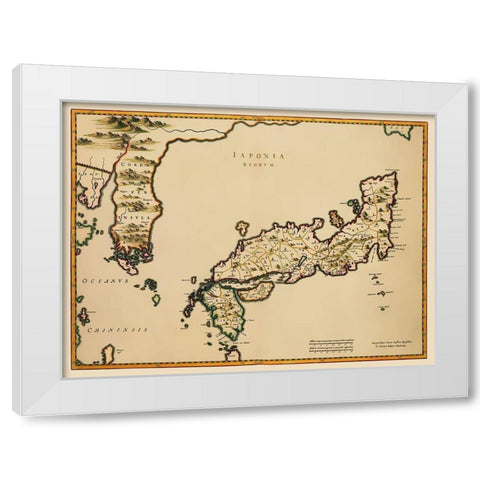 Japan - Blaeu 1655 White Modern Wood Framed Art Print by Blaeu