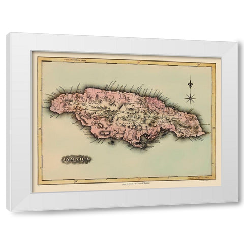 Caribbean Jamaica - Lucas 1823 White Modern Wood Framed Art Print by Lucas