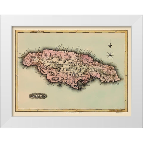 Caribbean Jamaica - Lucas 1823 White Modern Wood Framed Art Print by Lucas