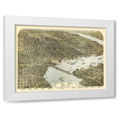 Asia Japan Korea - Bartholomew 1892 White Modern Wood Framed Art Print by Bartholomew