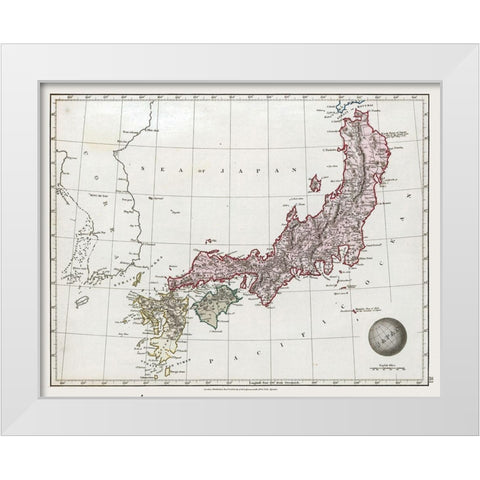 Japan - Arrowsmith 1825 White Modern Wood Framed Art Print by Arrowsmith