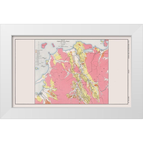 Chikuho Coal Field Japan - Kido 1913 White Modern Wood Framed Art Print by Kido