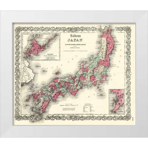 Japan - Colton 1855 White Modern Wood Framed Art Print by Colton