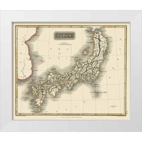 Japan - Constable 1817 White Modern Wood Framed Art Print by Constable
