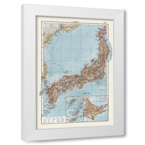 Hokkaido Japan - Andree 1905 White Modern Wood Framed Art Print by Andree