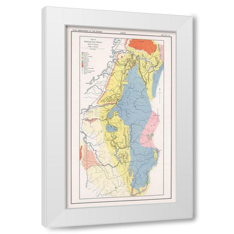 Ishikari Coal Fields Japan - Oinouye 1913 White Modern Wood Framed Art Print by Oinouye