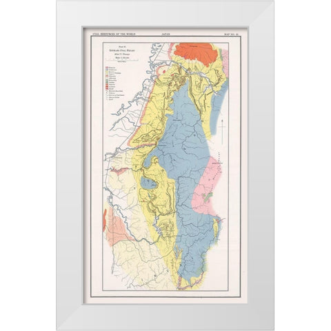 Ishikari Coal Fields Japan - Oinouye 1913 White Modern Wood Framed Art Print by Oinouye