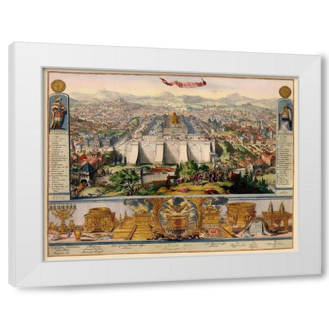 Jerusalem Israel Temple Picture - DHooghe 1687 White Modern Wood Framed Art Print by D''Hooghe