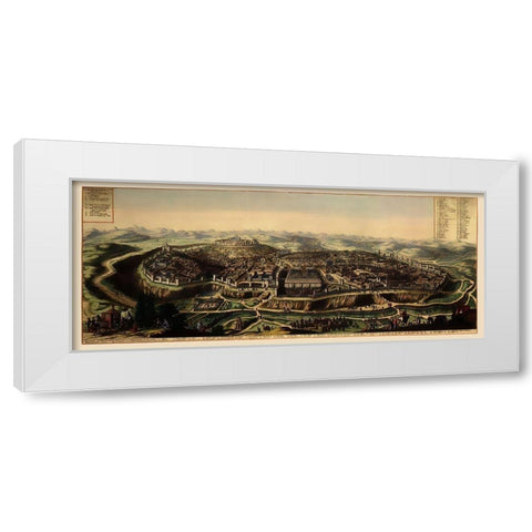 Jerusalem Israel Panoramic - 1690 White Modern Wood Framed Art Print by Unknown