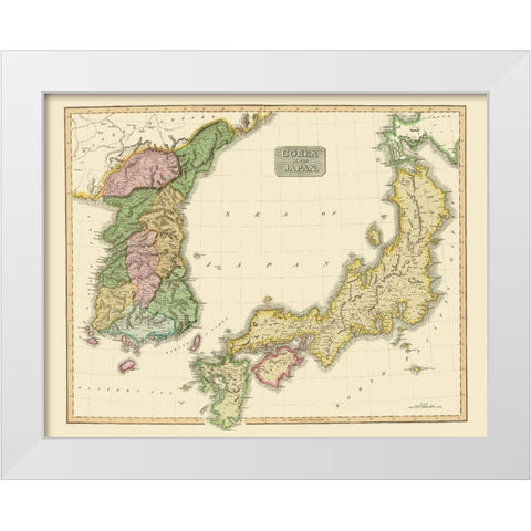 Asia Korea Japan - Thomson 1815 White Modern Wood Framed Art Print by Thomson