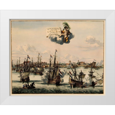 Cotchin India Picture Asia - Nieuhoff 1682 White Modern Wood Framed Art Print by Nieuhoff