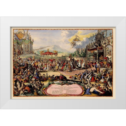Krakow Poland John III Victory March E. Europe White Modern Wood Framed Art Print by De'' Hooghe