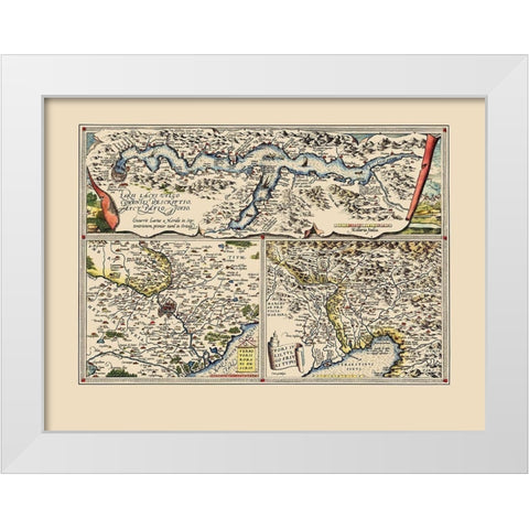 Lake Como Regions Upper Adriatic Italy White Modern Wood Framed Art Print by Ortelius
