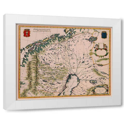 Lapland Finland - Blaeu 1662 White Modern Wood Framed Art Print by Blaeu