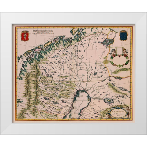 Lapland Finland - Blaeu 1662 White Modern Wood Framed Art Print by Blaeu