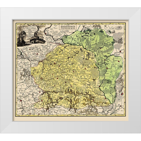 Eastern Europe Lithuania Magnus Ducatus White Modern Wood Framed Art Print by Ottens