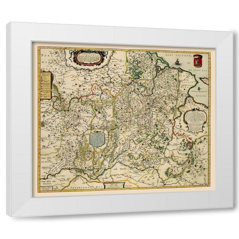 Eastern Europe Lithuania - Blaeu 1648 White Modern Wood Framed Art Print by Blaeu
