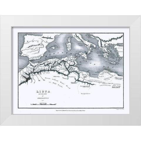 Herodotus Africa Libya - Oxford 1828 White Modern Wood Framed Art Print by Oxford
