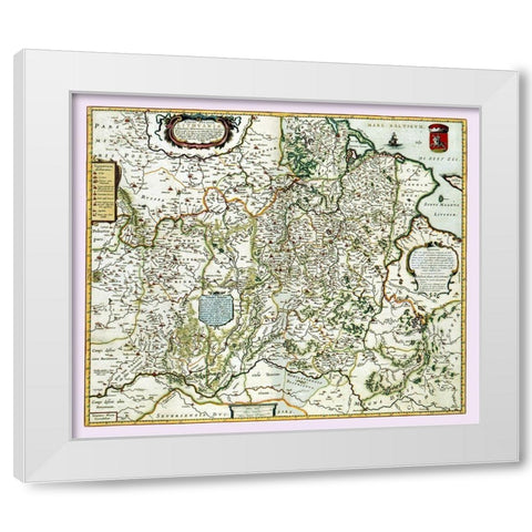 Europe Lithuania - Blaeu 1665 White Modern Wood Framed Art Print by Blaeu