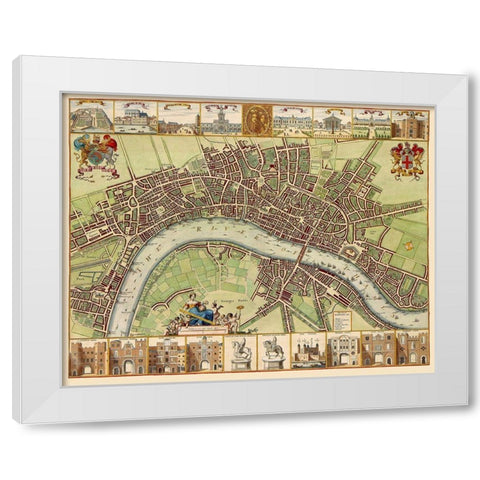 London Thames River England - DeHooghe 1689 White Modern Wood Framed Art Print by De Hooghe