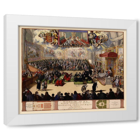 William III House of Commons London England White Modern Wood Framed Art Print by De Hooghe