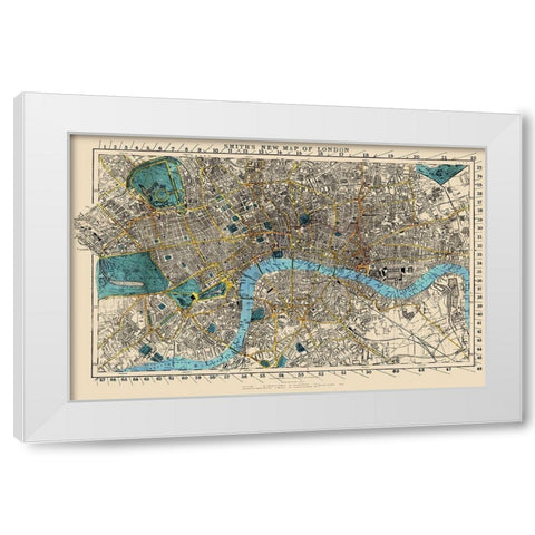 London England - Smith 1860 White Modern Wood Framed Art Print by Smith
