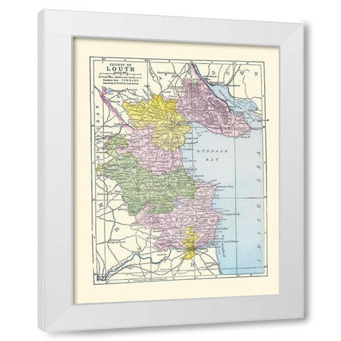 London England - Bartholomew 1892 White Modern Wood Framed Art Print by Bartholomew