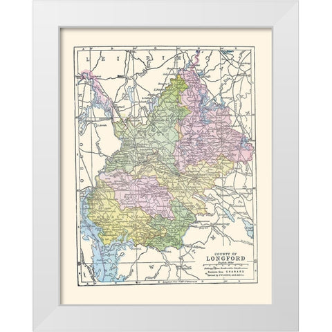 Hampstead Holloway London UK - Bartholomew 1921 White Modern Wood Framed Art Print by Bartholomew