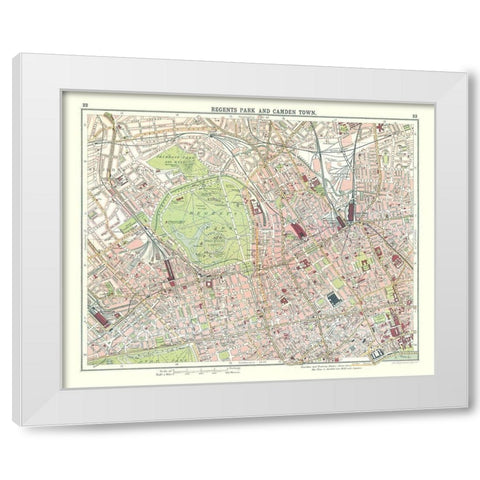 Regents Park Camden Town London UK White Modern Wood Framed Art Print by Bartholomew