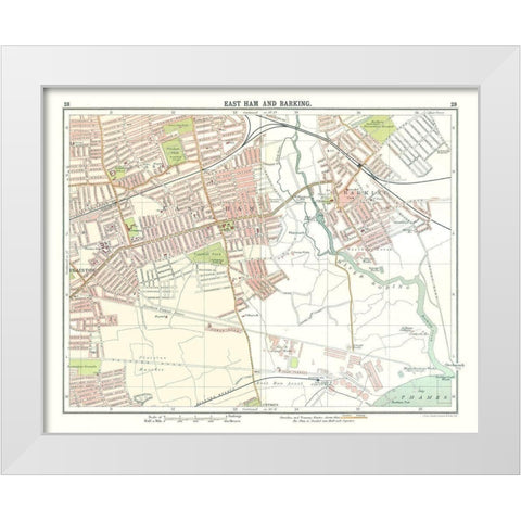 East Ham Barking London UK - Bartholomew 1921 White Modern Wood Framed Art Print by Bartholomew