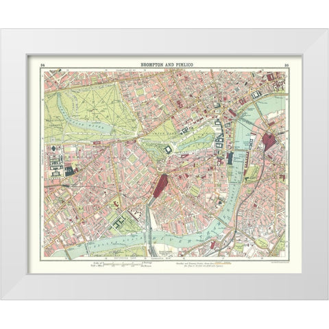 Brompton Pimlico London UK - Bartholomew 1921 White Modern Wood Framed Art Print by Bartholomew