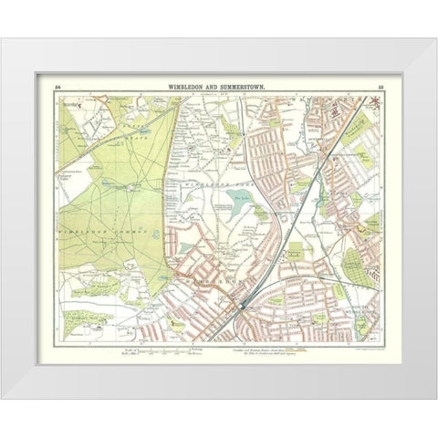 Wimbledon Summerstown London UK - Bartholomew 1921 White Modern Wood Framed Art Print by Bartholomew