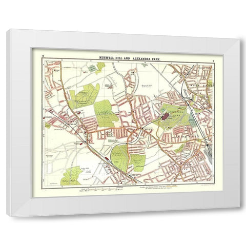 Muswell Hill Alexandra Park London UK White Modern Wood Framed Art Print by Bartholomew