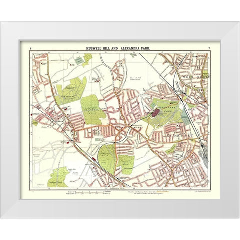 Muswell Hill Alexandra Park London UK White Modern Wood Framed Art Print by Bartholomew