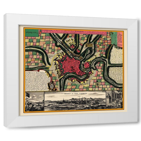 Benelux Luxembourg - Seutter 1730 White Modern Wood Framed Art Print by Seutter