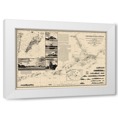 Macau Hong Kong Region China Nautical White Modern Wood Framed Art Print by Perthes
