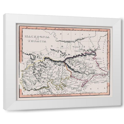 Macedonia Thracia Europe Greece - Fenner 1830 White Modern Wood Framed Art Print by Fenner